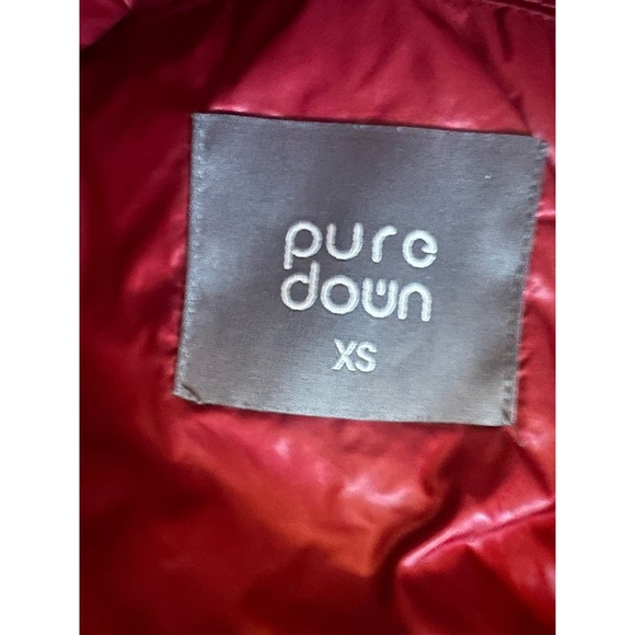 Women XS Pure Down Red Jacket Zip Coat Lightweight Quilted Puffer Parka - Picture 6 of 6